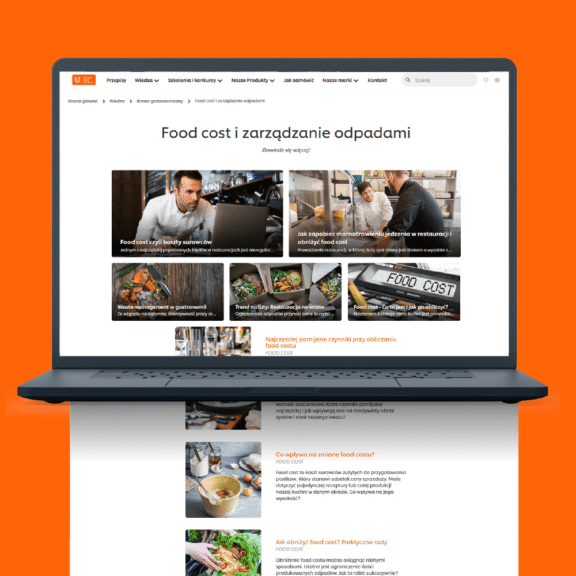 Content marketing dla Unilever Food Solutions – ekspercki artykuł na blogu, wizualizacja na monitorze komputera.